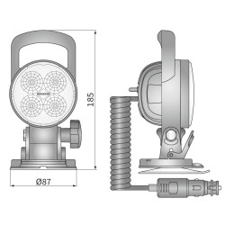 Lampa robocza halogen LED 1500lm rozproszone kat 58 uchwyt magnes CRC5D.51653