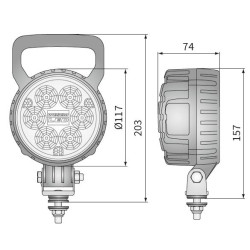 Lampa robocza LED 2500lm skupione przewod