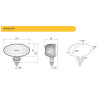 Lampa robocza halogen LED 4000lm skupione kat 4 zlacze AMP Faston