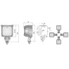 Lampa robocza halogen LED 2500lm rozproszone kat rozsylu 66x22