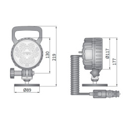 Lampa robocza LED 2500lm Wesem uchwyt wylaczni