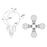 Lampa robocza halogen LED 2000LM rozproszona przewód 8m zapaliniczka