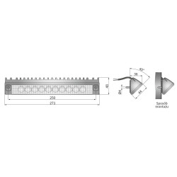 Lampa robocza LED 1400lm boczna karetka