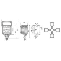 Lampa robocza halogen LED 1500lm rozproszone kat 50 AMP Faston