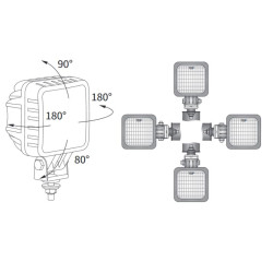 Lampa robocza halogen LED 2000lm 22W 12-24V Wesem LED2.47506