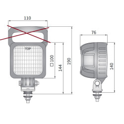 Lampa robocza halogen LED 2000lm 22W 12-24V Wesem LED2.47506