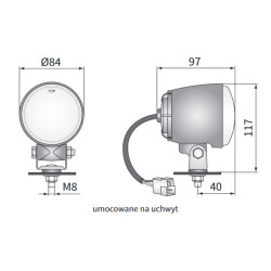Lampa robocza halogen H3 rozproszone AMP