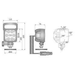 Lampa robocza halogen LED 1500lm WESEM magnes wozek widlowy 48V