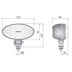 Lampa robocza LED 3000lm skupione AMP 14DNI