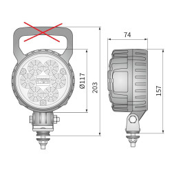 Lampa robocza halogen LED 2500lm skupione przewód diody