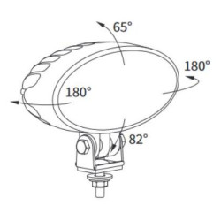 Lampa robocza LED 5500LM skupiona 4 stopnie przewód WESEM