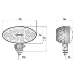 Lampa robocza LED 5500LM skupiona 4 stopnie przewód WESEM