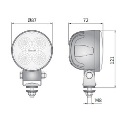 Lampa robocza LED 2000lm rozproszone AMP zlacze