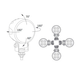 Lampa robocza LED 2000lm rozproszone AMP zlacze