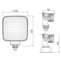 Lampa robocza halogen LED 800lm rozproszone kat rozsylu 28x28