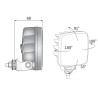 Lampa robocza halogen LED 800lm rozproszone kat rozsylu 28x28