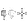 Lampa robocza halogen LED 2500LM rozproszone kat 66x22 zlacze Deutsch