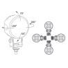 Lampa robocza halogen LED 1500LM rozproszone kat 58 zlacze AMP