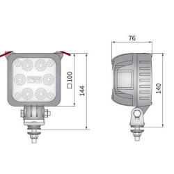 Lampa robocza halogen LED 2500lm rozproszone kat rozsylu 50 diody