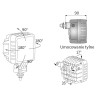 Lampa robocza halogen LED 1500lm rozproszone kat 66x22 uchwyt przewod