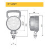 Lampa robocza halogen LED 2500lm rozproszone kat rozsylu 50 zlacze AMP