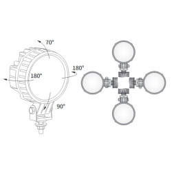 Lampa robocza halogen LED 2500lm rozproszone kat rozsylu 50 zlacze AMP