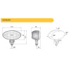 Lampa robocza halogen LED 3000LM rozproszone kat rozsylu 60 przewod