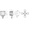 Lampa robocza halogen LED 3000LM rozproszone kat 50 Deutsch
