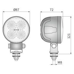 Lampa robocza halogen LED 1500lm rozproszone kat rozsylu 58 diody
