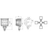 Lampa robocza halogen LED 3000lm rozproszone kat rozsylu 50 przewod