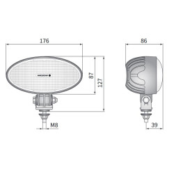 Lampa robocza halogen LED 2200LM rozproszone kat rozsylu 60x25