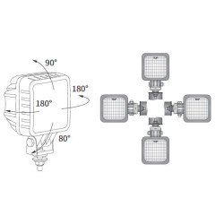 Lampa robocza halogen LED 3000LM rozproszona AMP kat rozsyl 66x22