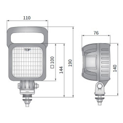 Lampa robocza halogen LED 3000LM rozproszona AMP kat rozsyl 66x22