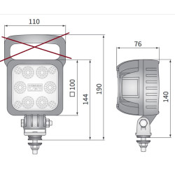 Lampa robocza halogen LED 2000lm rozproszone kat 50 12-48V