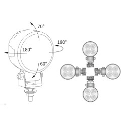 Lampa robocza halogen LED 2000lm rozproszone kat 58 Deutsch