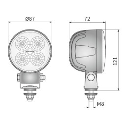 Lampa robocza halogen LED 2000lm rozproszone kat 58 Deutsch