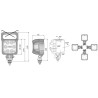 Lampa robocza halogen LED 2000lm rozproszone kat 50 przew raczka 14DNI