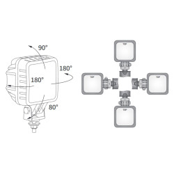 Lampa robocza halogen LED rozproszone kat 50 zlacze Deutsch
