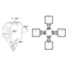 Lampa robocza halogen LED rozproszone kat 50 zlacze Deutsch