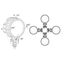 Lampa robocza halogen LED 1500LM rozproszone kat rozsylu 50 diody