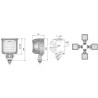 Lampa robocza halogen LED 3000lm rozproszone kat rozsylu  66x22