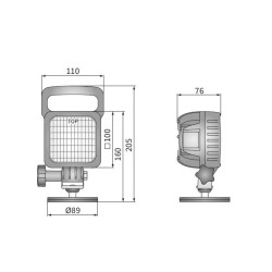 Lampa robocza rozproszone LED 800lm raczka przewód 6m wlacznik magnes