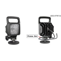 Lampa robocza rozproszone LED 800lm raczka przewód 6m wlacznik magnes