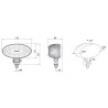 Lampa robocza halogen LED Wesem 4000lm + 1600lm przód + tył wymiatają