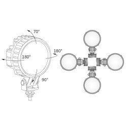 Lampa robocza LED 3000lm rozproszone przewod