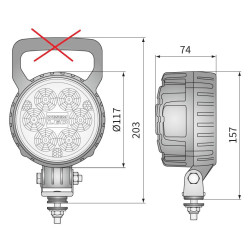 Lampa robocza LED 3000lm rozproszone przewod