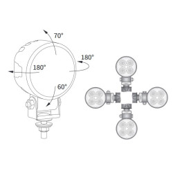 Lampa robocza halogen LED 1500lm rozproszone kat 58 uchwyt etui