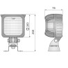 Lampa robocza halogen LED 3000lm rozproszone kat rozsylu 66x22