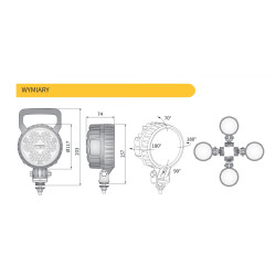 Lampa robocza halogen LED 2500LM skupiona