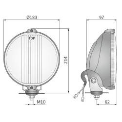 Halogen reflektor drogowy  RING LED Fi183 niebieski  Wesem HOS2.38817